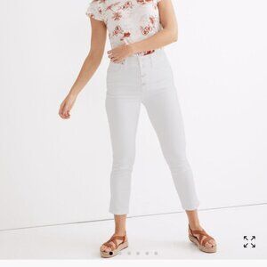 NWT Madewell Petite Stovepipe Jeans in Pure White: Button-Front